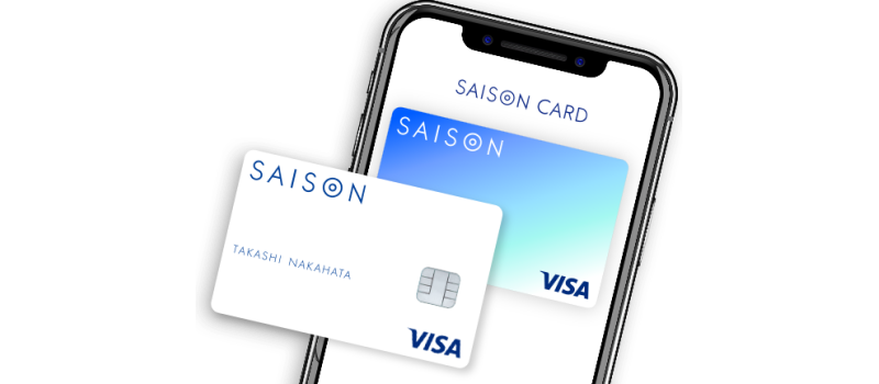 アプリ上の「セゾンデジタルカード」とプラスチック製の「ナンバーレスクレジットカード」のイメージ図