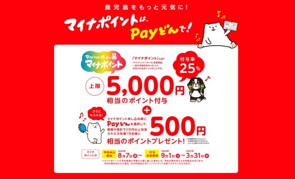 Payどん(ぺいどん) マイナポイントの申込み、開始日、特典、還元率、事前登録、特設サイトなどについて